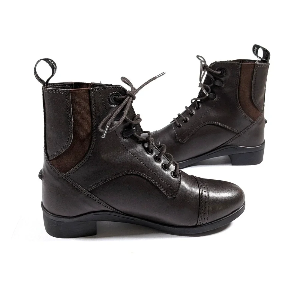 Saxon Syntovia Paddock Boots Lace Up Cap Toe Equestrian Dark Academia Sz 6